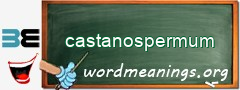 WordMeaning blackboard for castanospermum